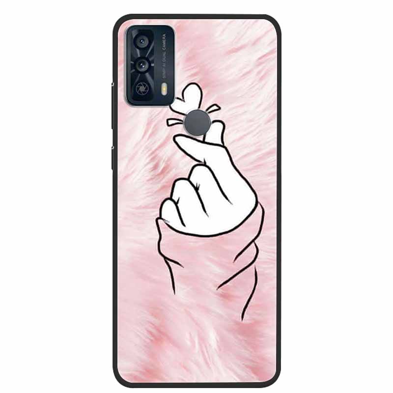 For TCL 20B 6159K Deksel Svart støtfanger Silikon myke telefonvesker For TCL 20B Silicon Coque for TCL20B 20 B TPU Para Capa