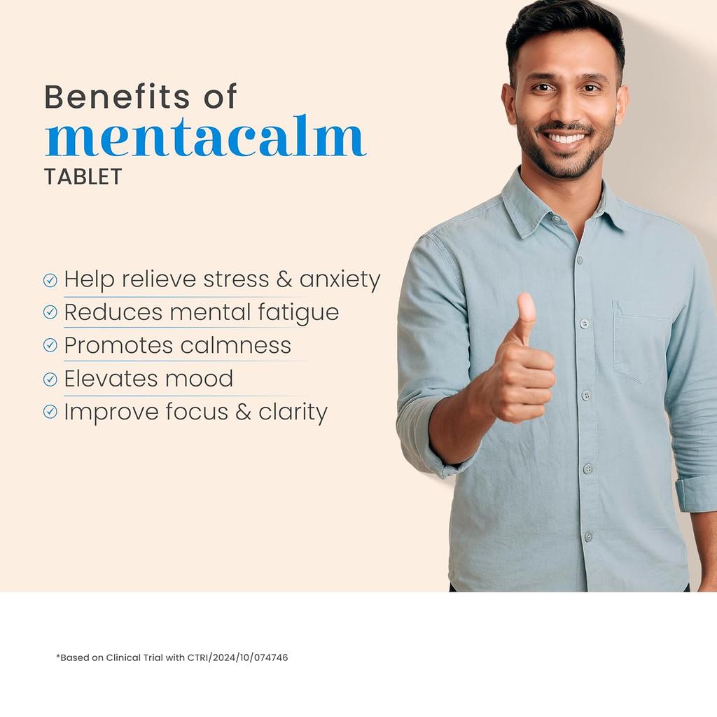 Vedistry Mentacalm Ayurvedic Herbal Tablets 90 Tablets Pack of 1 for Mind Relaxation & Focus