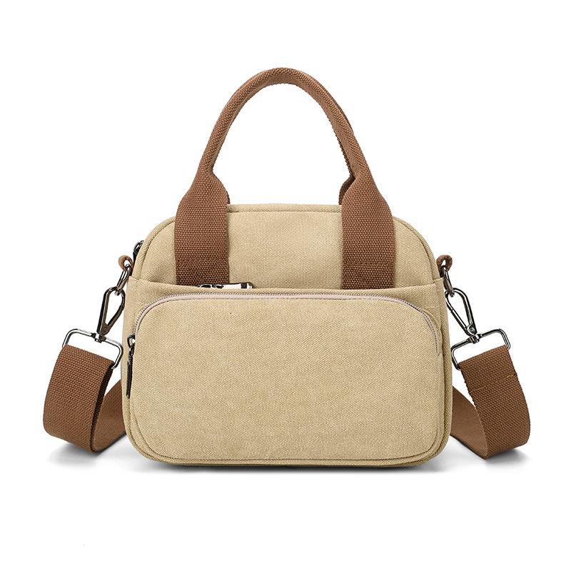 

Korean Style Simple Contrasting Color Casual Shell Cloth Bag All-matching Niche Design Canvas Cross-body Women хакі