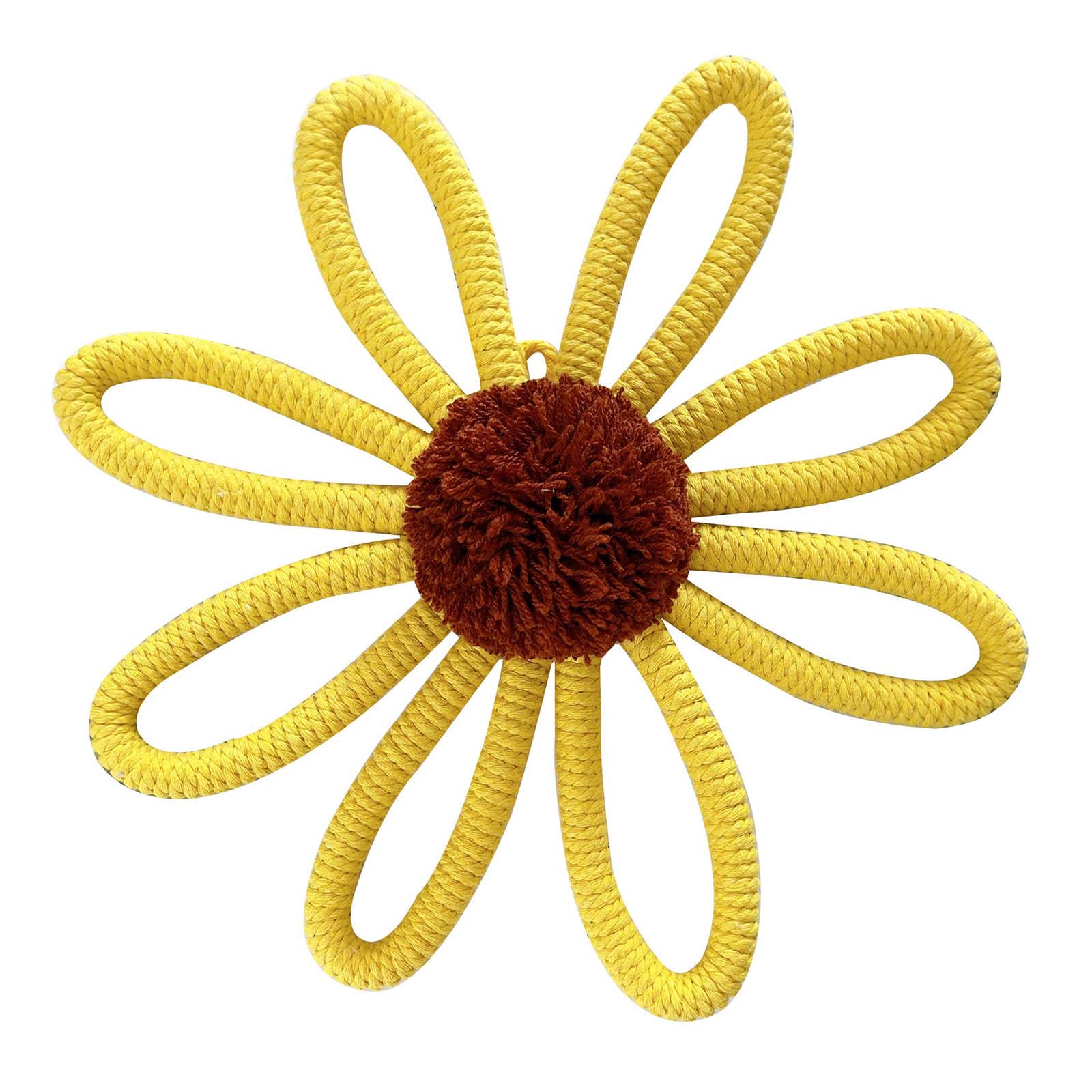 

Bohemian Sunflower Wall Art Hanging Ornament for Baby Girls Bedroom Decorations Handmade Woven Flower Pendant Decor