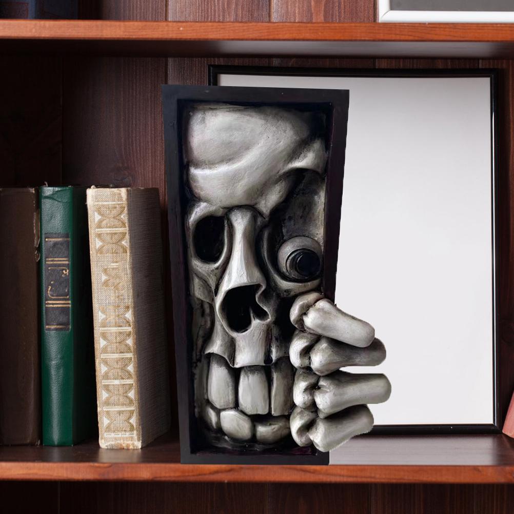Scary Monster Face Resin Sculpture Horror Figure Shelf Decor Ornament