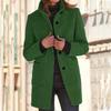Women's Casual Fashion Solid Color Stand Collar Single Breasting Coat