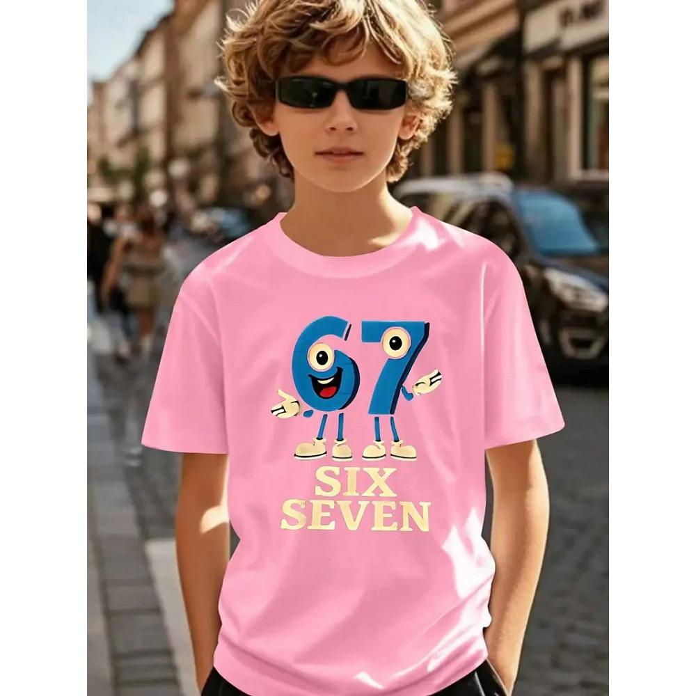 Children's Patterned Soccer Fun No. 67 T-Shirt Crew Neck Short Sleeve
