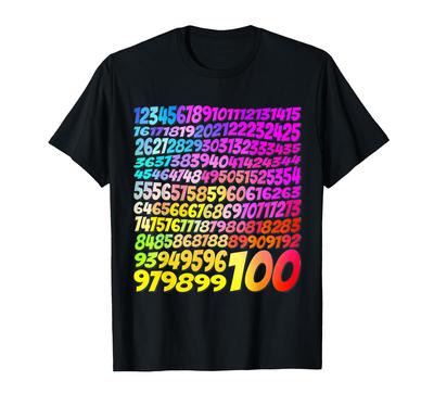 Number Day 100 Number Day Kids Costume Math Day Girls Boys T-Shirt