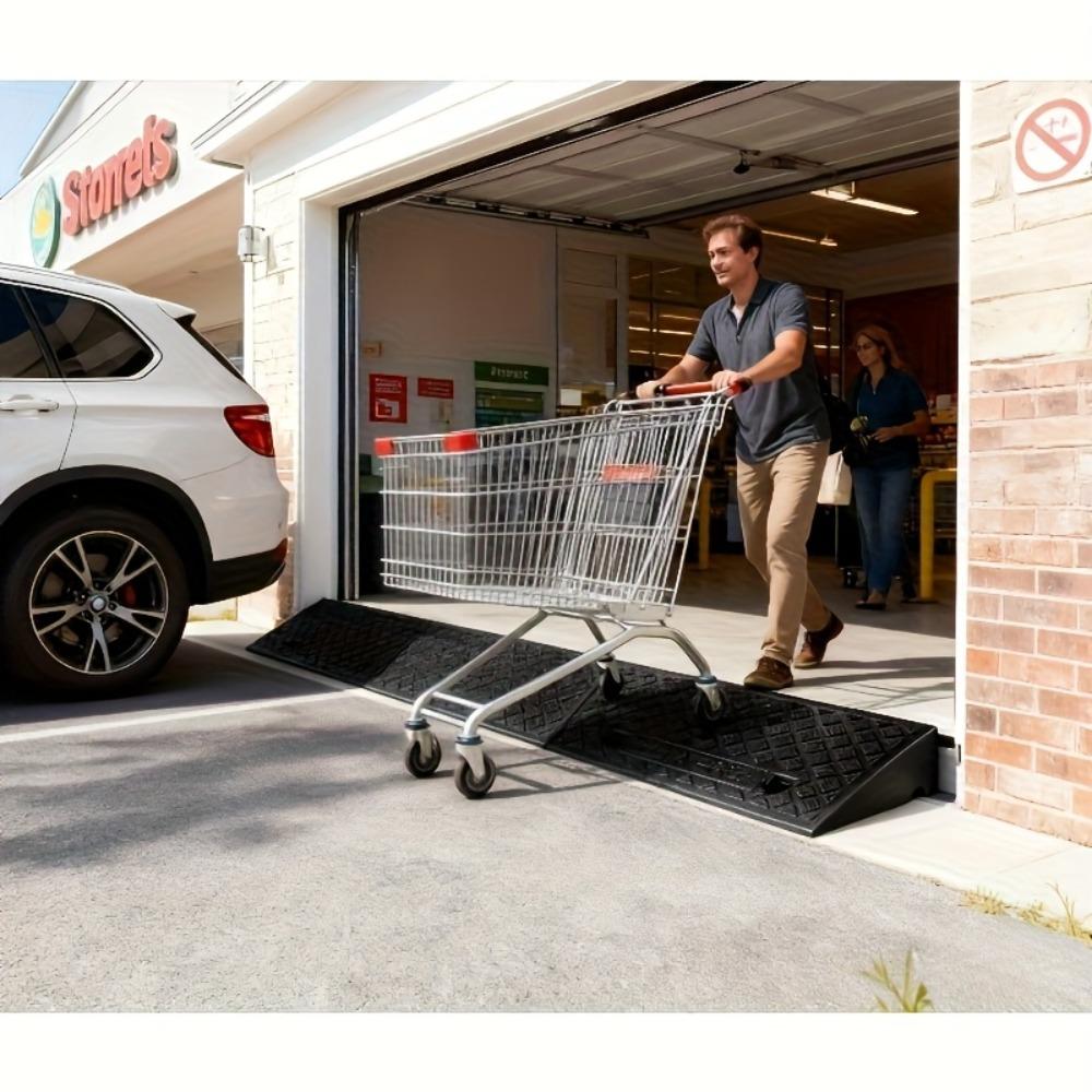1pc Curb Ramp 50x27x7cm Portable Curb Ramp,Heavy Duty Threshold Ramp Curb Ramp Suitable for Doorway Wheelchair Bike