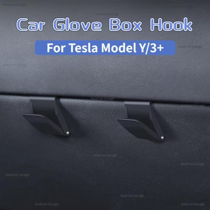 For Tesla Model Y/3+/Y Juniper Glove Box Hook Storage Clip Holder Hang Bag Umbrella Invisible Foldable Glovebox Hook Accessories