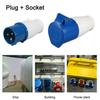 240V 16A 3-Pin Blue On-site Industrial Socket Male/Female IP44 2P Grounded