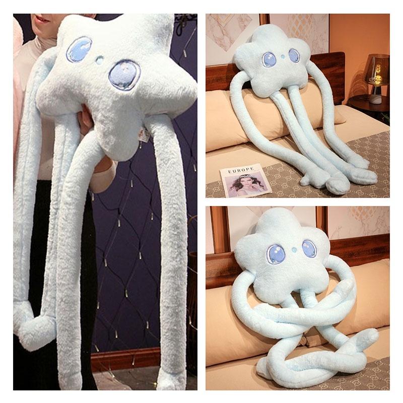 Stretchable Flower And Star Plush Pillow For Home And Bed