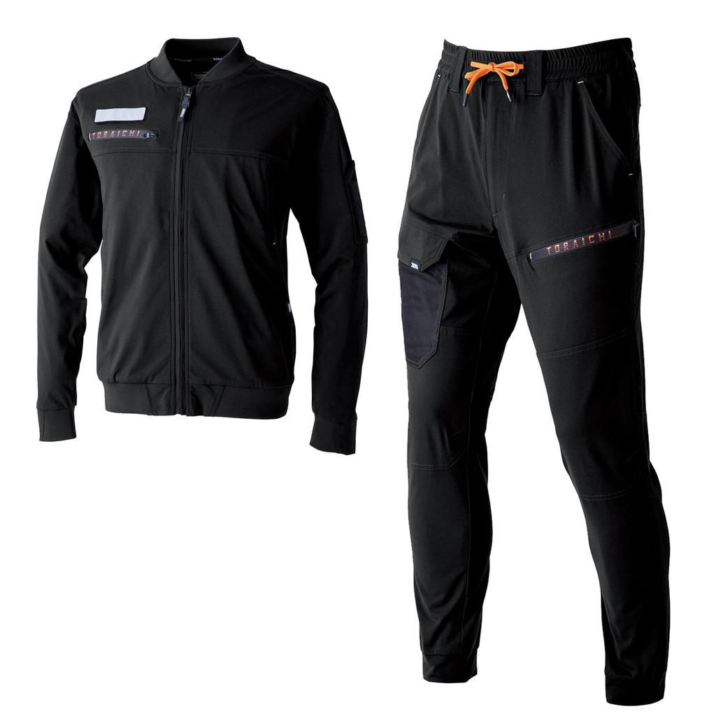 Musashino Uniform Toraichi Denim Work Jacket and Cargo Jogger Pants Set Numbers and Made with SPEEDRY Functional TORA Workwear Numbers Size (Product