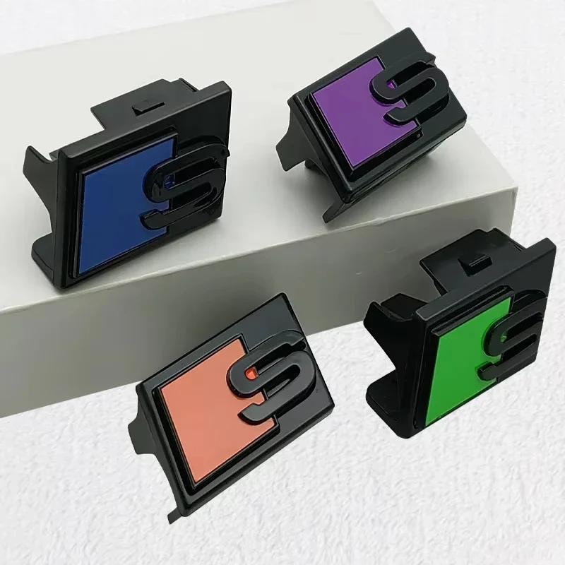 ABS Car Front Grille Emblem Styling for hot A6 A4 S5 S6 A3 S3 Q7 S4 S7 S8 Q5 Badge Sticker Decals Auto Retrofit Accessories
