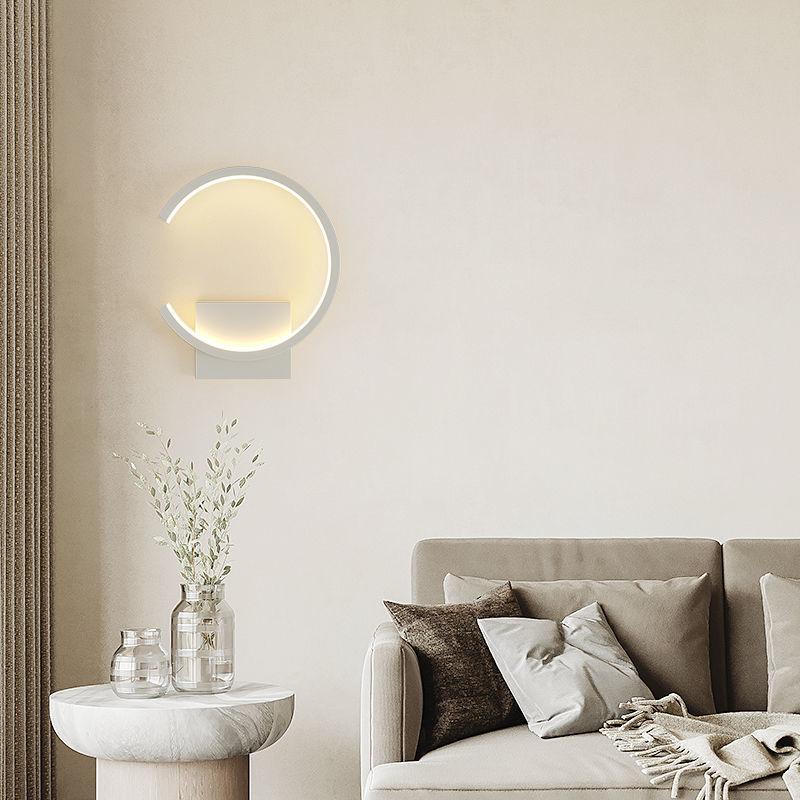 Modern LED Wall Lamps Minimalist Semicircular Aluminum Sconces For Living Room Bedroom Bedside Dining Rooms Illumination Fixture