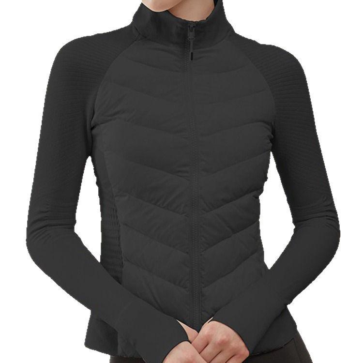 LULU Slim Fit Windproof Down Yoga Jacket - Warm, Thin, and Ideal for Outdoor Running & Sports.