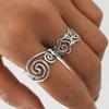 Stainless Steel Spiral Adjustable Open Rings for Women 18K Gold Plated Waterproof High Quality Ladies Jewelry for Vacation Etc
