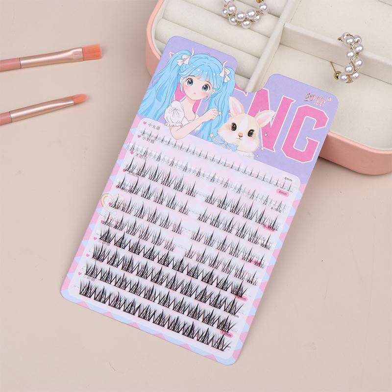 

124 шт. Manga Lashes Thick Little Devil Individual Lash Clusters Natural Cos Eyelash Extension Korean Makeup Diy Flashe