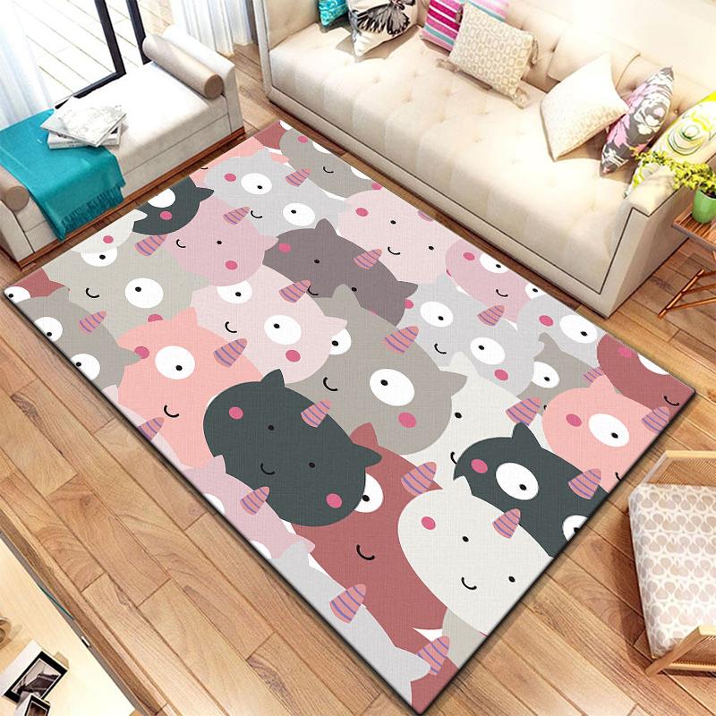 Teppich mit Cartoon-Spleißtieren, groß, Teppich für Wohnzimmer, Schlafzimmer, Sofa, Dekoration, Fußmatte, Küche, rutschfeste Bodenmatte, Picknick