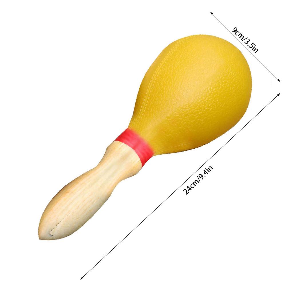 Maracas Kids Rumba Shaker Party Favor Toy PVC Hand Percussion Musical Instrument L Yellow