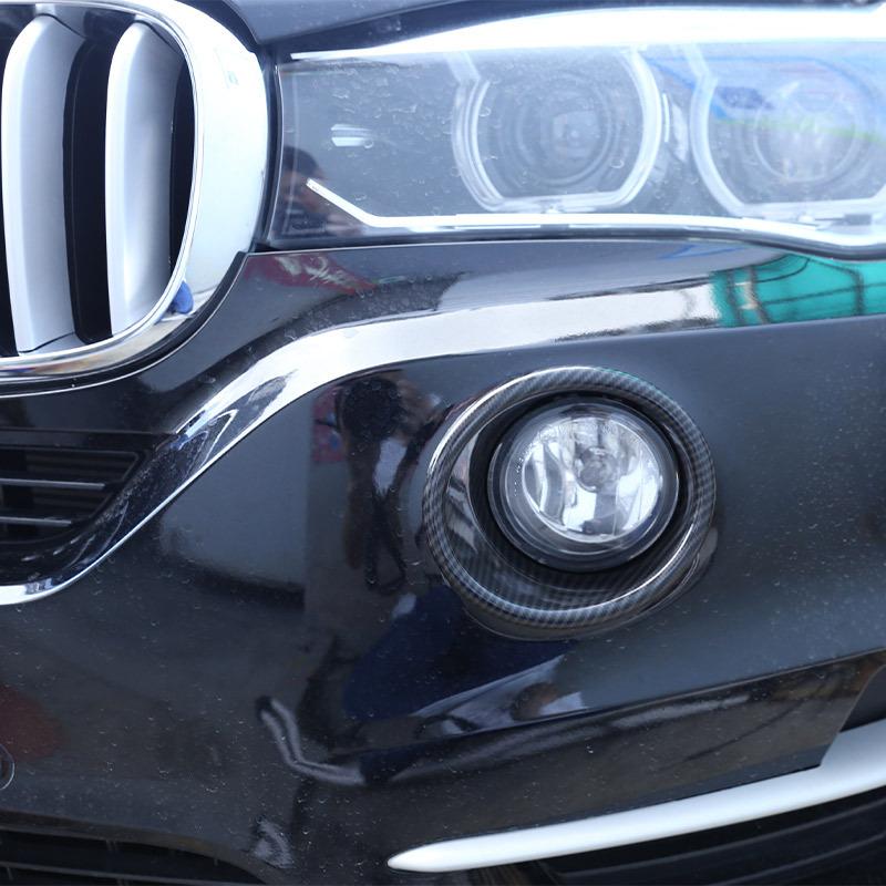 2 Pcs For BMW X5 F15 2014-2018 ABS Chrome/Carbon fiber/Black Car Front Fog Lamp Decoration Cover Trim Car Accessories