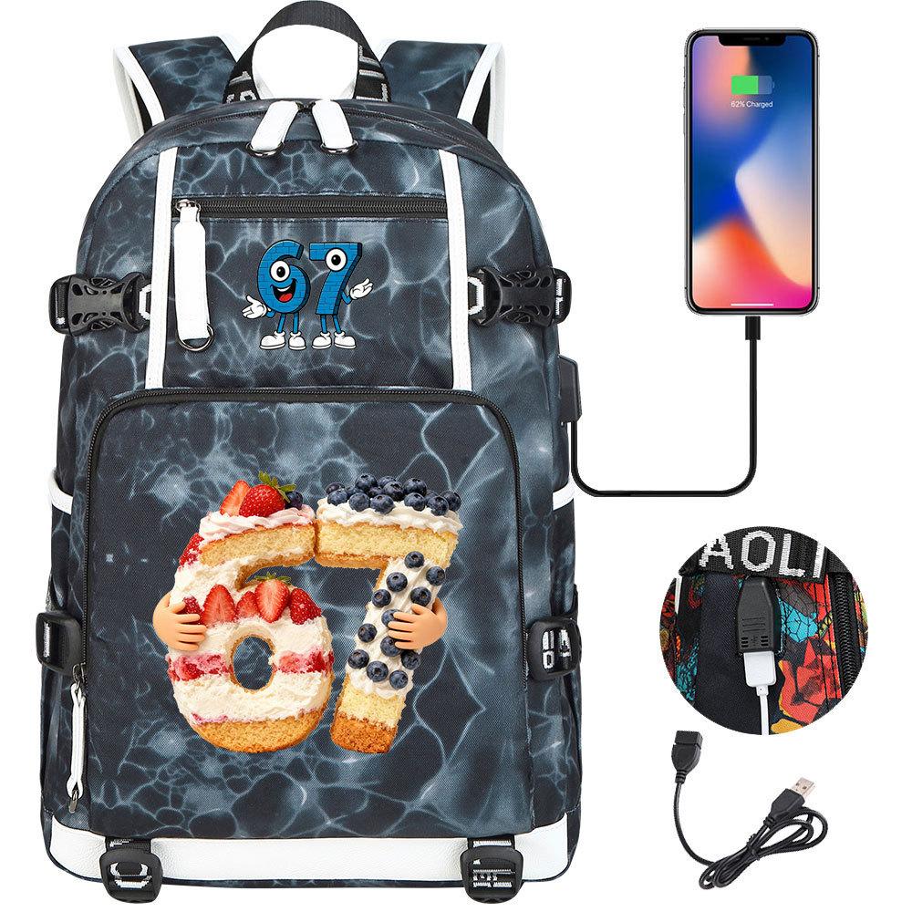 USB Charging Backpack for Teen Students Travel Laptop Daypack 67 Gourmet Style Lightweight Water-Resistant Large Capacity