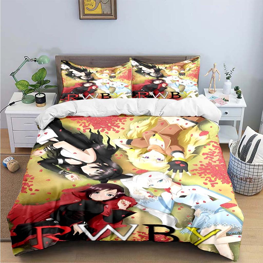 3D Fashion Cartoon R-RWBY Print Bedding Sets Bed Supplies Set Duvet Cover Bed Comforter Set Bedding Set  Luxury Gift