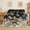 Kpop Stray Kids Music Star Flannel Blanket Soft Warm Throw Blanket for Bedroom Living Room Bed Travel Camping Picnic Gift