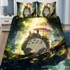 Anime Duvet Cover Pillowcase Bedding Set T-TotoroS Kawaii Adult Boy Girl Bedroom Decoration Children Single Double Large Size