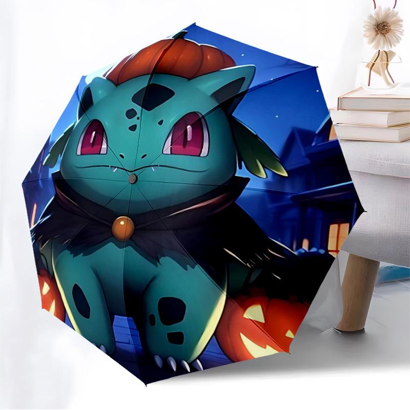 1pc Bulbasaur, Pokémon Automatic Folding Umbrella] Durable Iron Frame & Rod, Portable Folding, Makes a Great Holiday Gift yy251016283