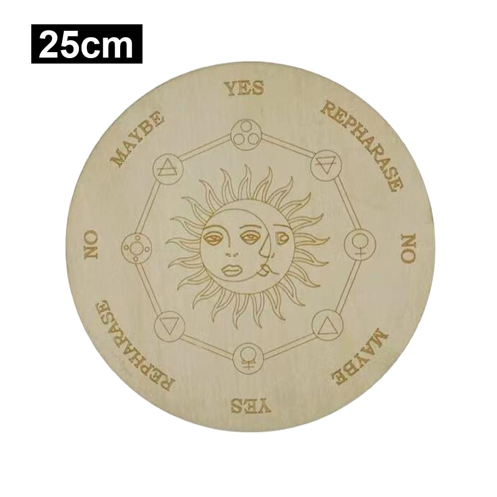 Astrology Game Playing Plate Carved Divination Pendulum Board with Stars Moon Metaphysical Healing Meditation Board