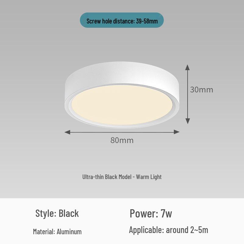 Round Surface-Mounted LED Ceiling Light for Living Room, Bedroom, Entrance, Corridor, Aisle, Home Spotlight