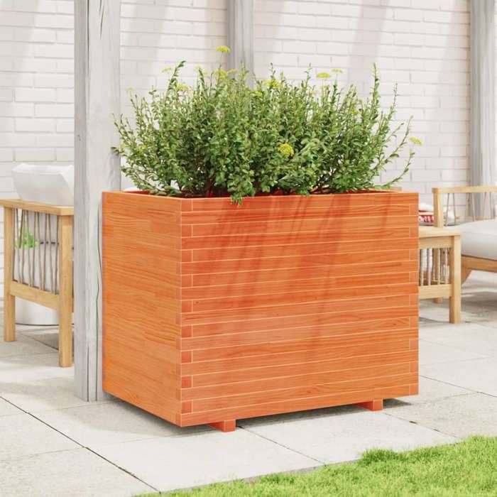 VidaXL Planter Wax Brown 90x60x72 Cm Solid Pine Wood, Outdoor Planter, Flower Box, Tomato Planter, 3282646
