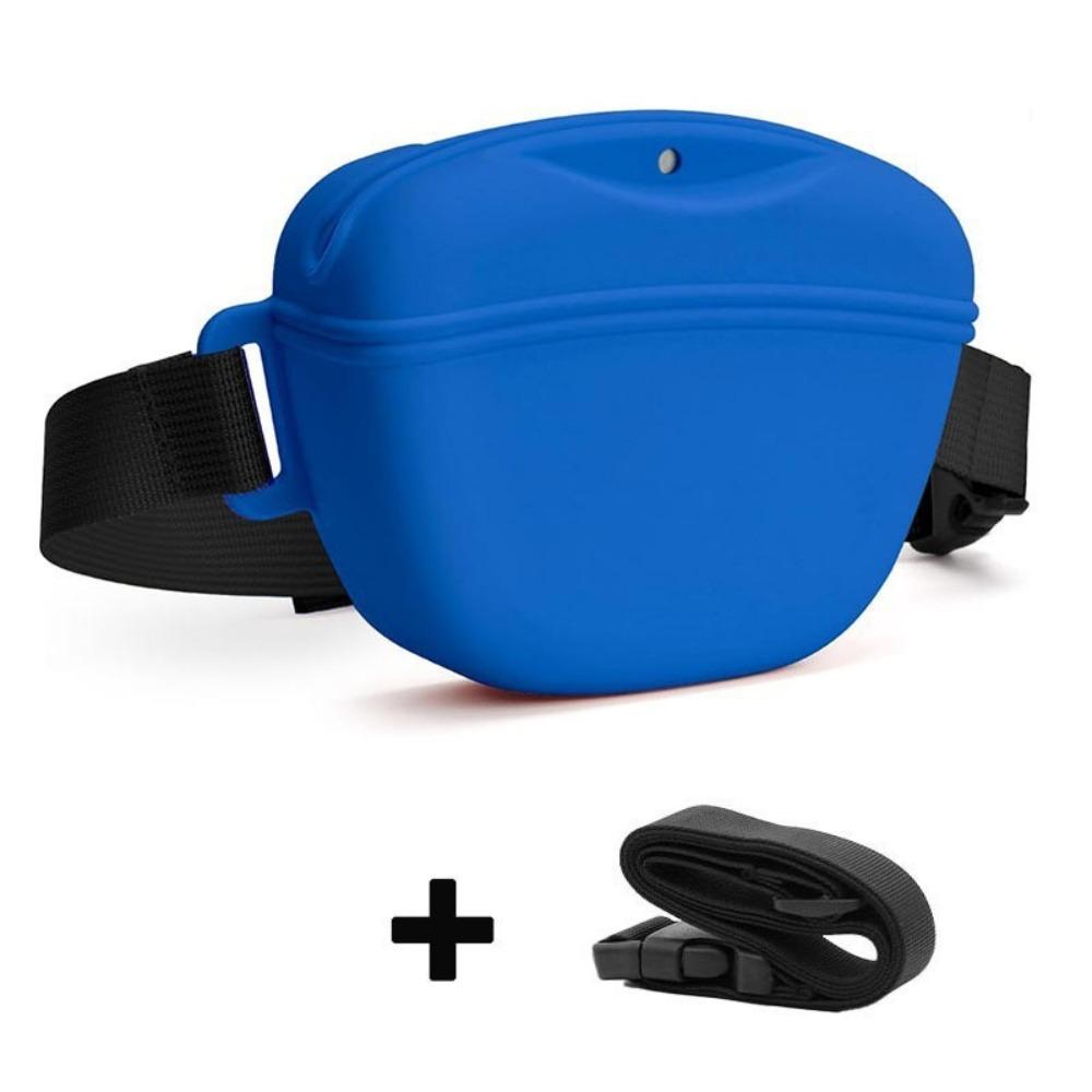 Portable Dog Treat Bag Silicone Magnetic Closure Pet Outdoor Feeder Bag Hands-Free Soft Puppy Snack Pouch Pet Walking