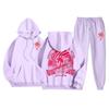 Autunno 2024 Set Felpe con Cappuccio da Donna Manica Lunga Felpe con Cappuccio+Pantaloni Sportivi Casual a Vita Alta con Coulisse Set 2 Pezzi Y2K