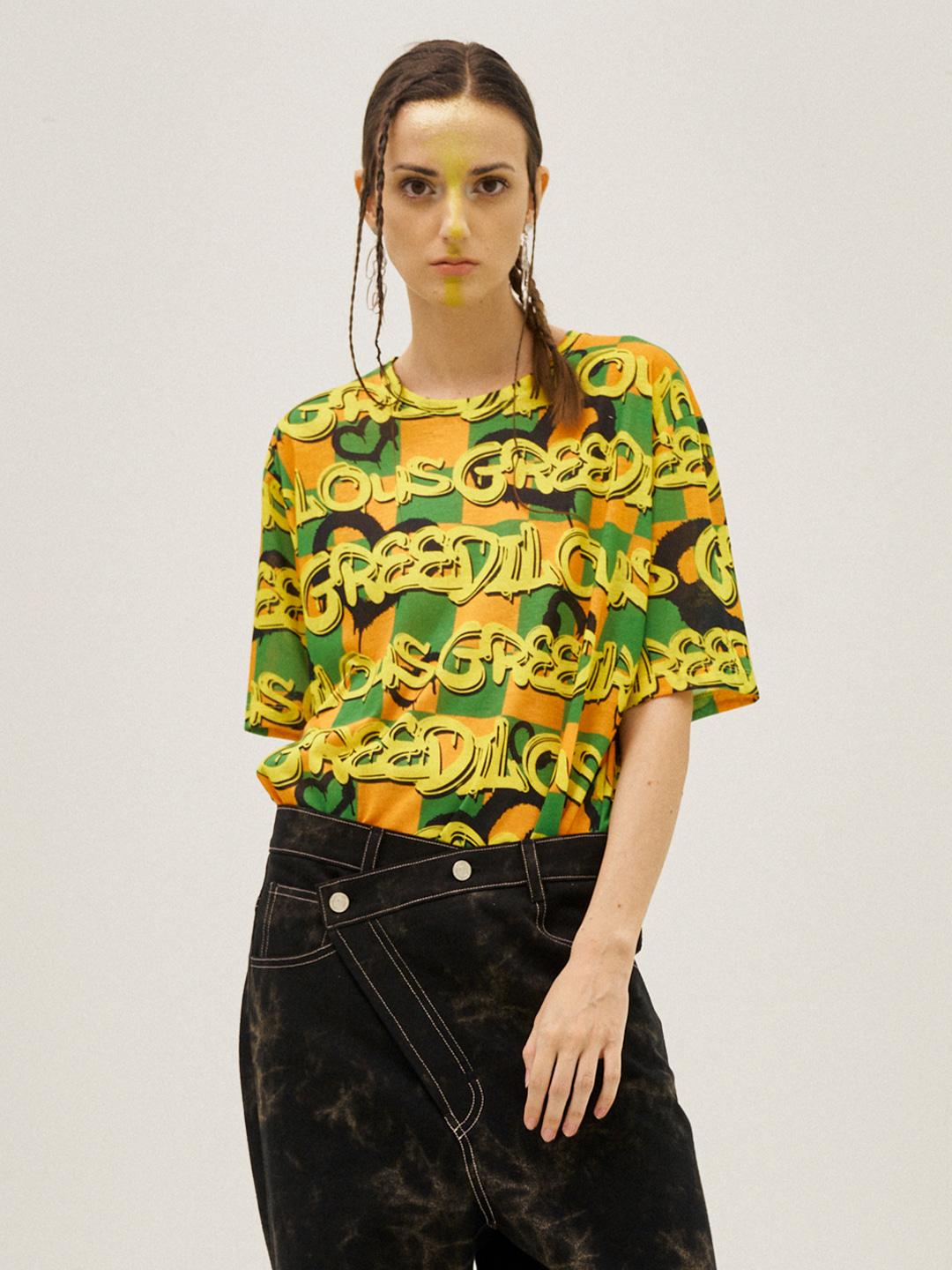 Greedius Yellow Logo Short Sleeve M(66)/Free