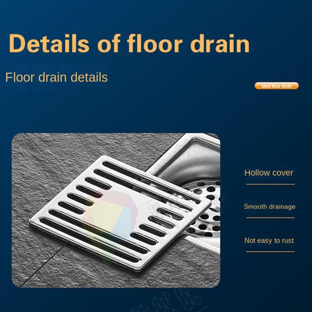Square Floor Drain Stainless Steel Floor Cover Deodorant Drainer  Shower