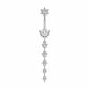 Copper Zircon Belly Button Ring Long Dangled Body Jewelry Sexy Stainless Steel Navel Piercing  Men