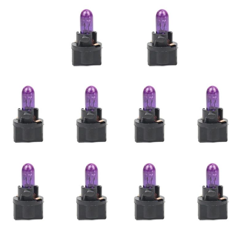 10Pcs T5 12V Auto Dashboard Light Bulbs Bubble Insertion Instrument Brake Bulb Single-wire White Foam Air Conditioning Indicator