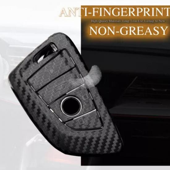 Carbon Fiber ABS 4 Buttons Car Key Fob Case Cover For BMW X5 530i 535i 550i 650i