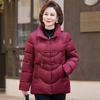 Women's Winter Cotton-padded Clothes, Disc-buckled Embroidered Down Cotton-padded Clothes, Medium and Old Women's Short Styles