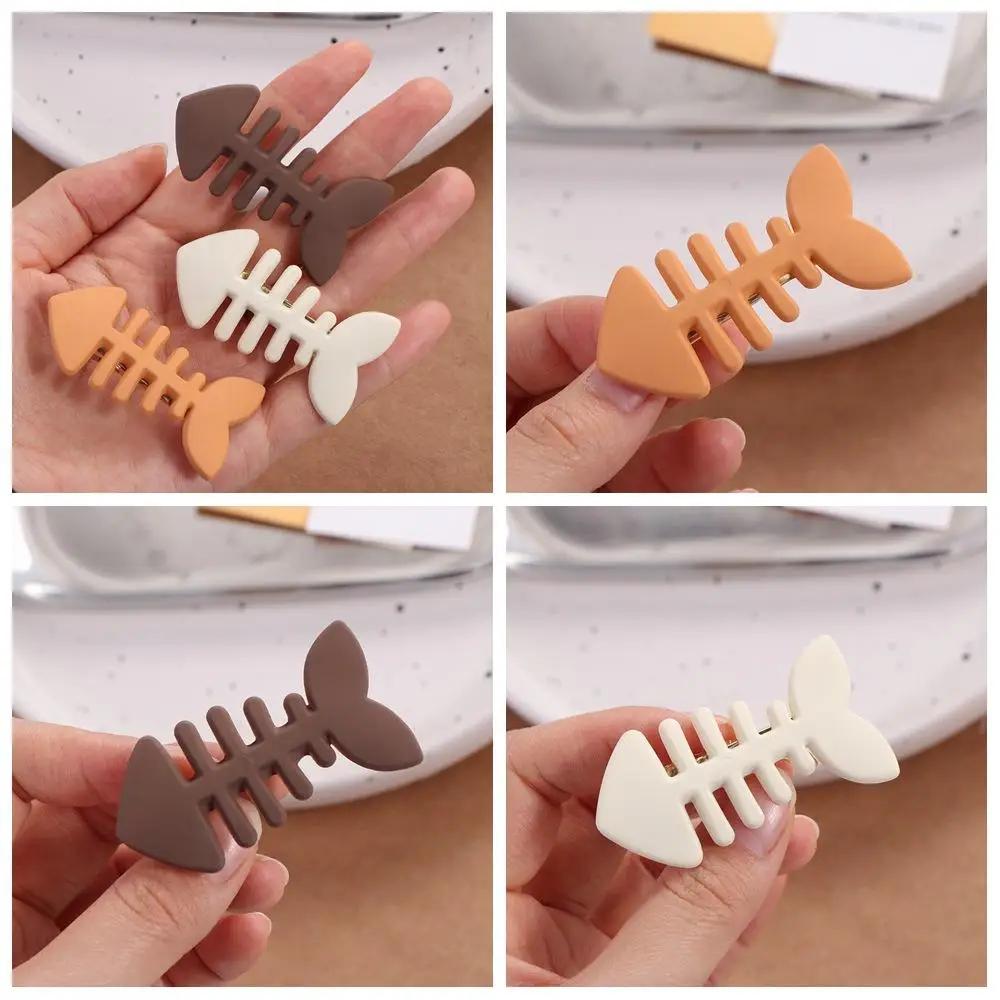 Simple Animal Fish Bone Hair Clip Plastic Headwear Geometry Hair Accessories Y2k Barrettes Girls