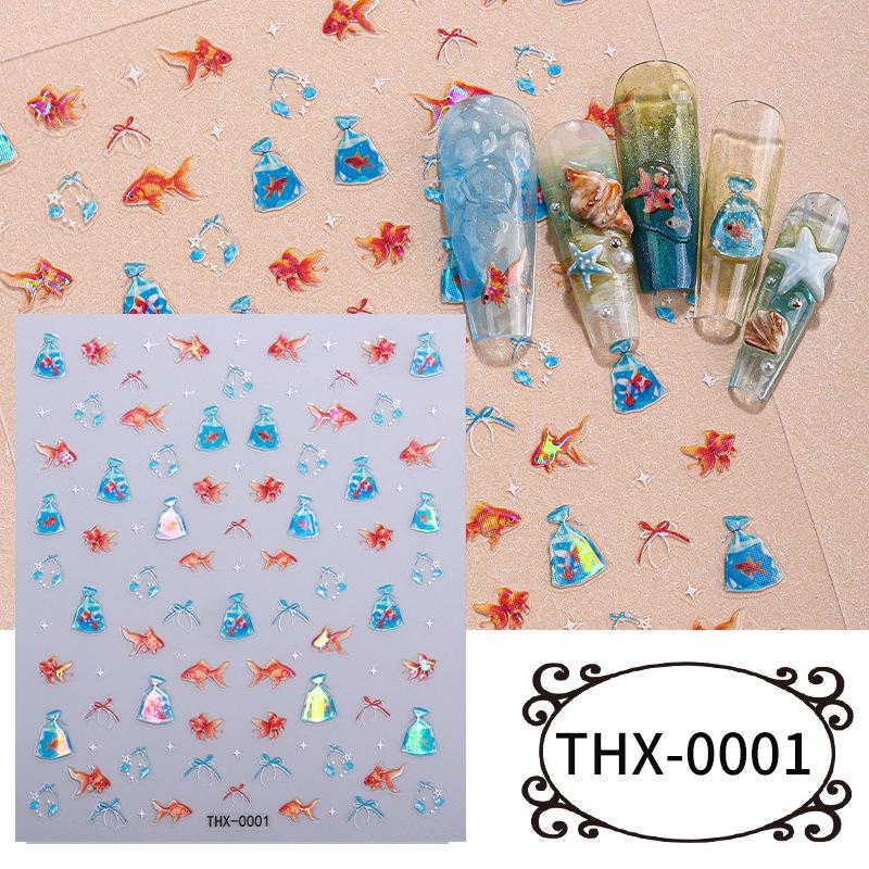 

Zhengxiang Seashell Light Butterfly DIY Laser Animal Nail Art Stickers - INS Adhesive Nail Decals.