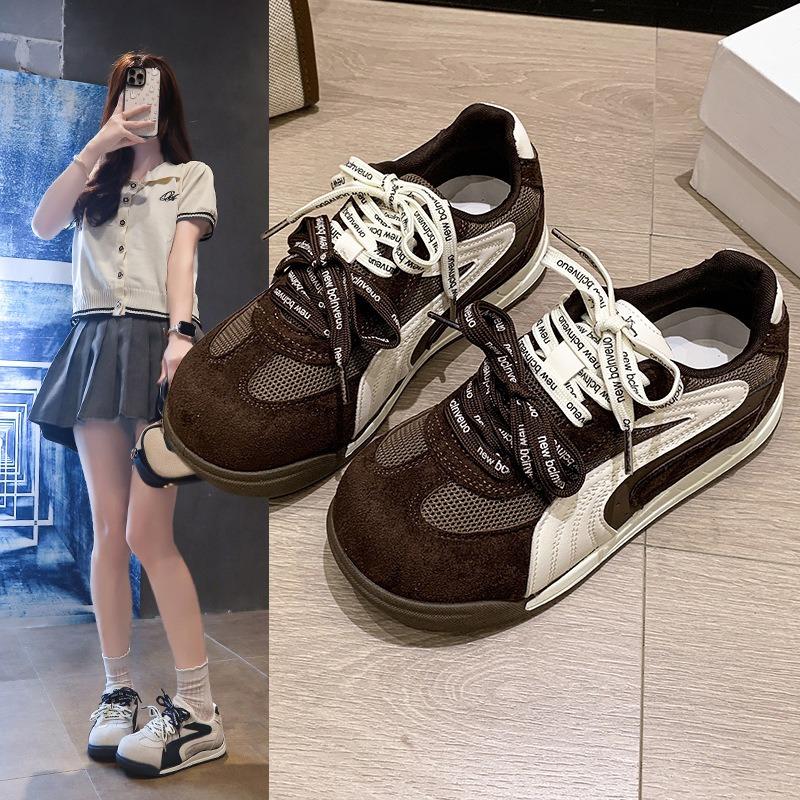 Women's New Autumn Platform Round Head Pair of Shoelaces, College Style Casual Board Shoes