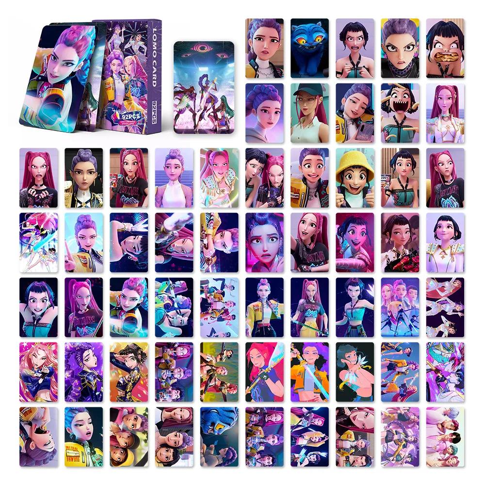 92Pcs Kpop Devil Hunter card Anime Collectible Cards and Stickers Kids Party Gaming Card Collect For Boys Girls Birthday Gifts