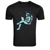 Relaxed Astronaut Working On Laptop In Space Graphic T-Shirt