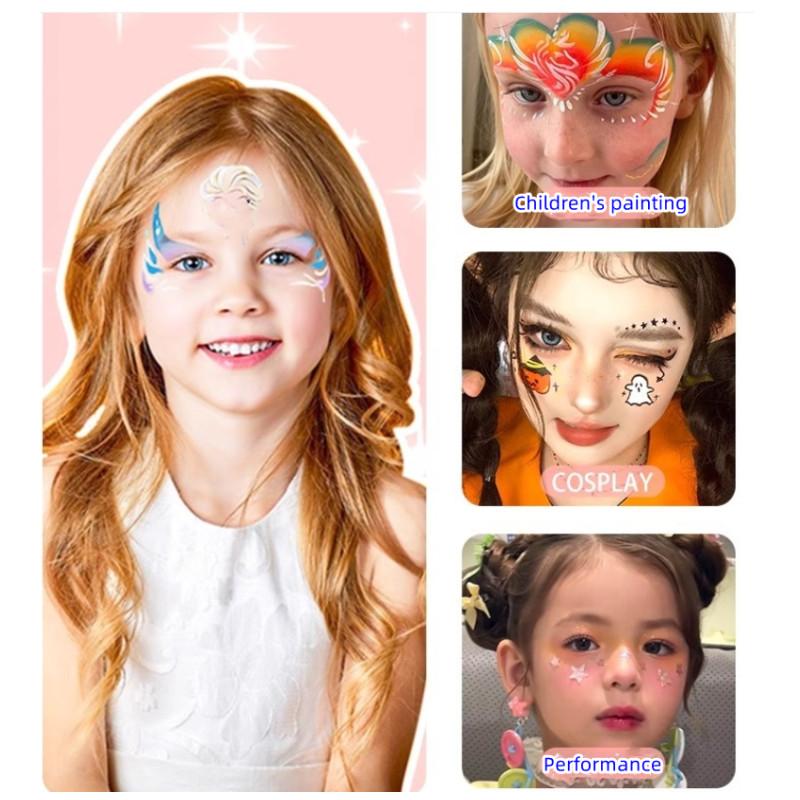 10Grids Colors Face Painting Body Paint Makeup Rainbow Water-based Colorful Painting Set Christmas Palette for Adults and Kids