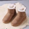 Women's Winter Platform Snow Boots Warm Faux Suede Ankle Booties Shoes With Faux Fur Lining Comfortable Fuzzy Anti-Slip Walking Short Boots for Women