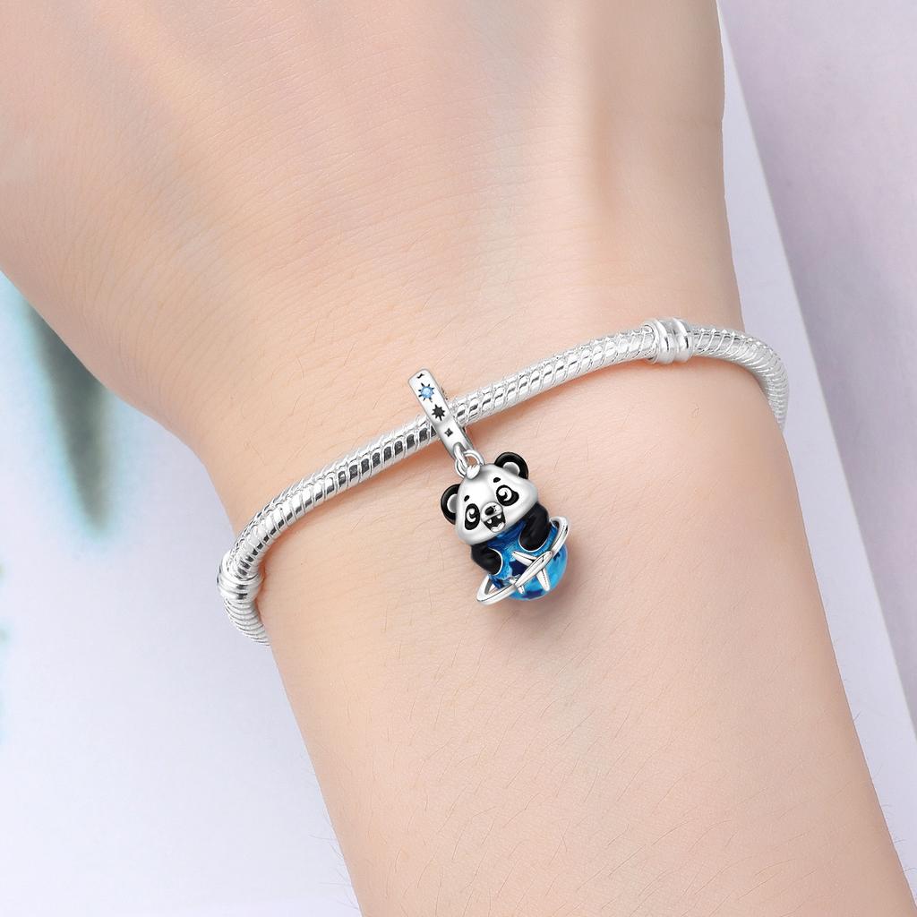 Panpoki Copper Global Travel Panda Pendants Bead Genuine Pendant Bracelets Charms Jewellery Party DoItYourself Trendy Gifts