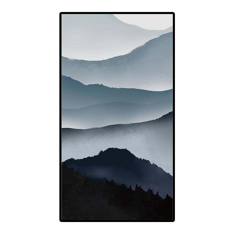 Klassische Landschaft im chinesischen Stil Buntglasfolie Verdunkelnd Selbstklebende Glasaufkleber Statisch haftende Sichtschutz-Fensterfolien