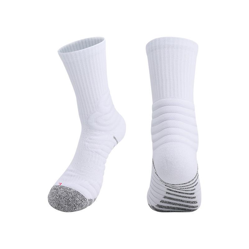 

High-Top Basketball Socks Actual Combat Long-Tube Badminton Towel Socks Sweat-Absorbing Zhongbang Running Socks Medium-Tube Sports Socks Adultonesizeall(us6.5-10)