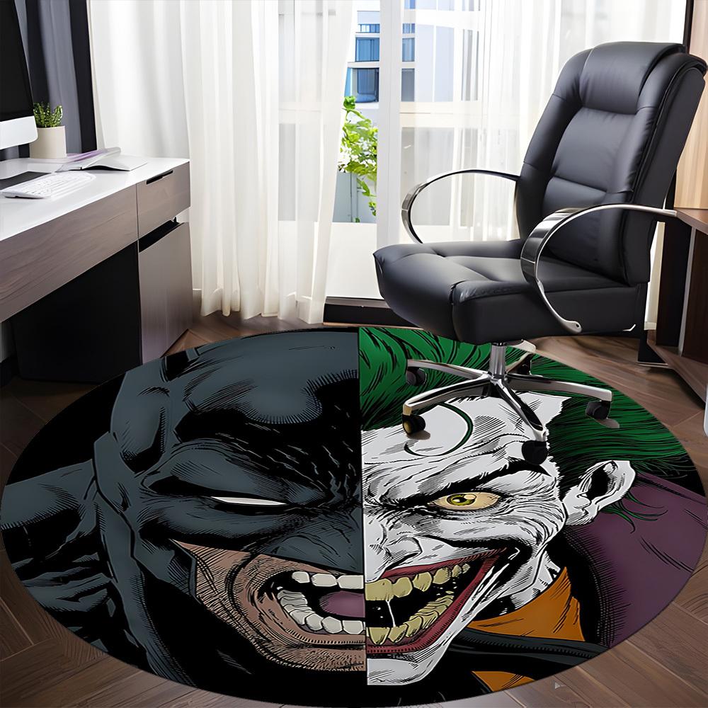 1pc Batman Joker Office Round Area Rug, Under Office Chairs Bedroom Living Room Home Decor, Room Deco, Available in Various Sizes