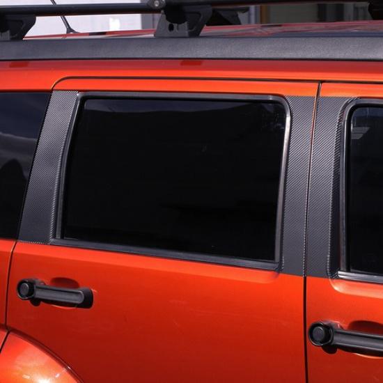 6 Pezzi Nero Fibra di Carbonio Montante Finestrino Adesivo Decalcomania Rivestimento Per Dodge Nitro 2007-12