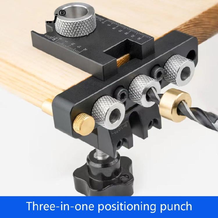 3 In 1 Woodworking Doweling Jig Kits With Positioning Clip Drilling Guide Puncher